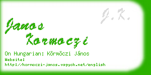 janos kormoczi business card