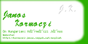 janos kormoczi business card